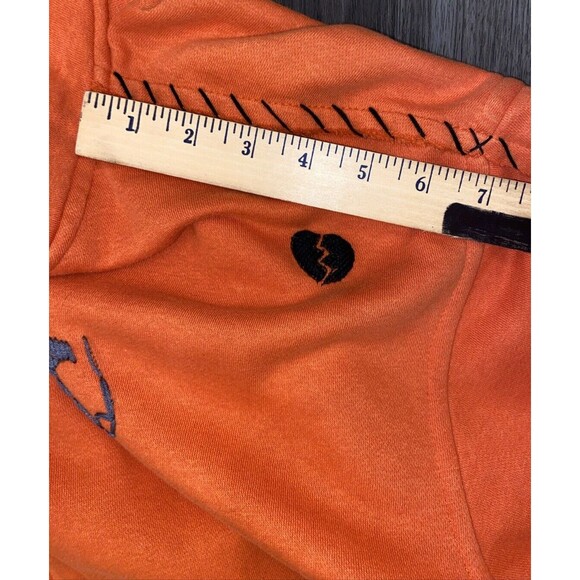 ONE 432 GOTHIC BLACKHEARTS & SAFETY PINS sweatshirt Orange Black Gray size XL - Picture 10 of 12